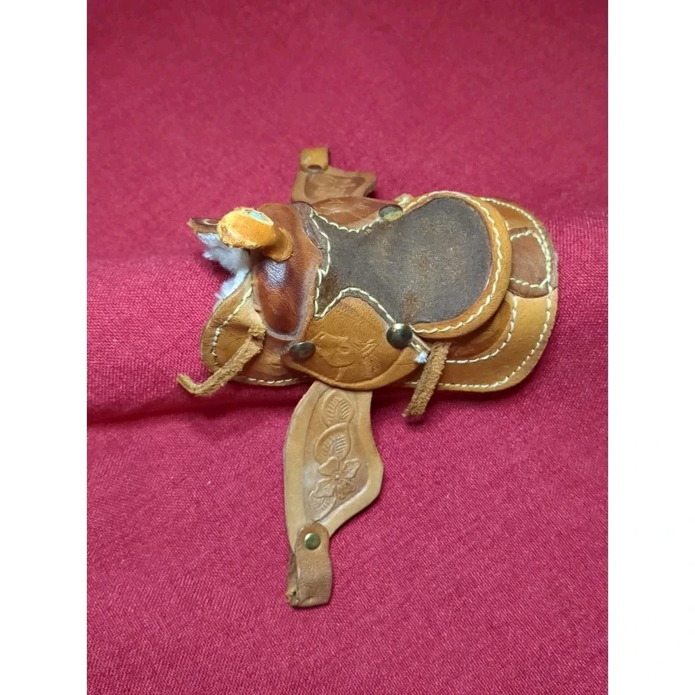 Mini Tooled Leather Sherpa Lined Saddle